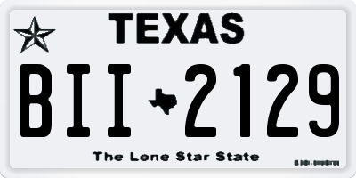 TX license plate BII2129