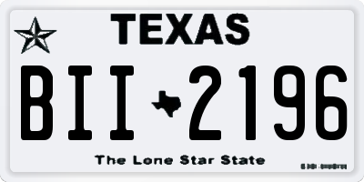 TX license plate BII2196