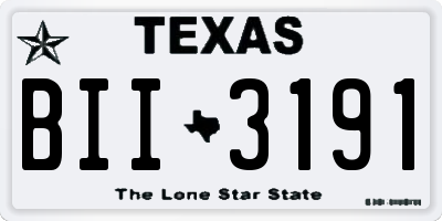 TX license plate BII3191