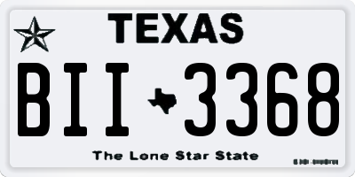 TX license plate BII3368