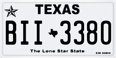 TX license plate BII3380