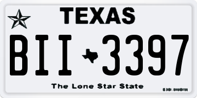 TX license plate BII3397