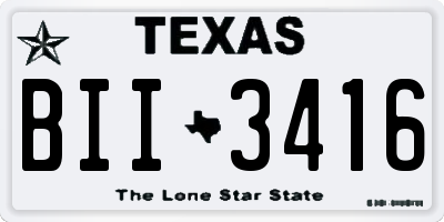 TX license plate BII3416
