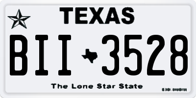 TX license plate BII3528