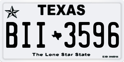TX license plate BII3596