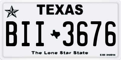TX license plate BII3676