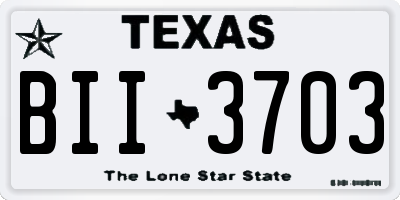 TX license plate BII3703