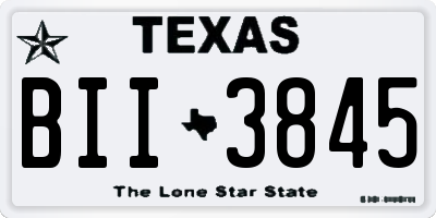 TX license plate BII3845