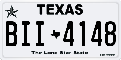 TX license plate BII4148