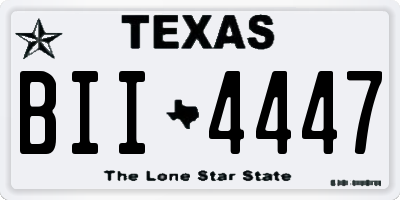 TX license plate BII4447