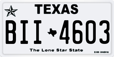 TX license plate BII4603