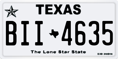 TX license plate BII4635