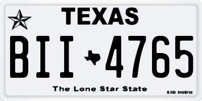 TX license plate BII4765