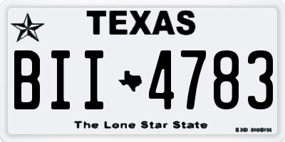 TX license plate BII4783