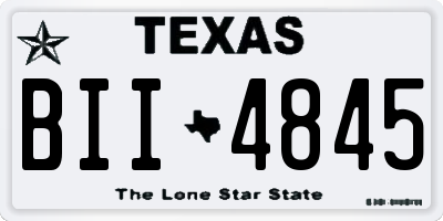 TX license plate BII4845