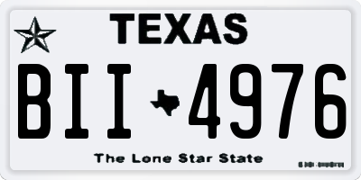 TX license plate BII4976