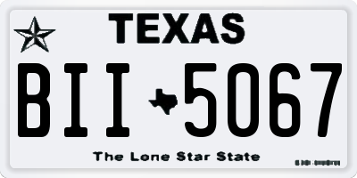 TX license plate BII5067