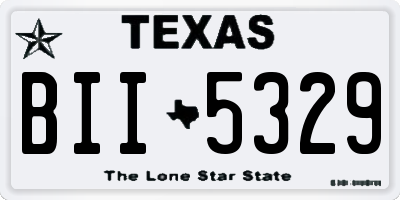 TX license plate BII5329