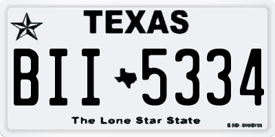 TX license plate BII5334