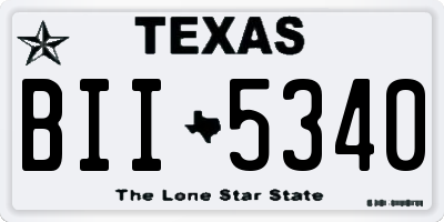 TX license plate BII5340