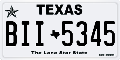 TX license plate BII5345