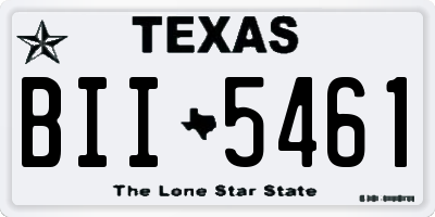 TX license plate BII5461