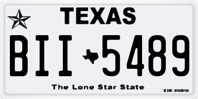 TX license plate BII5489