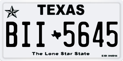 TX license plate BII5645
