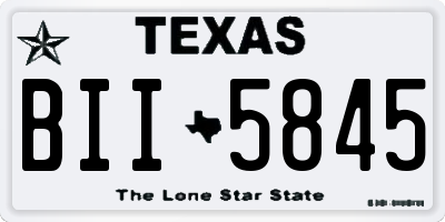 TX license plate BII5845