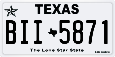 TX license plate BII5871
