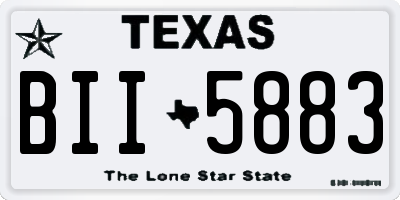 TX license plate BII5883