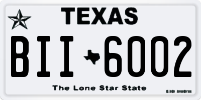 TX license plate BII6002