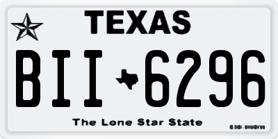 TX license plate BII6296