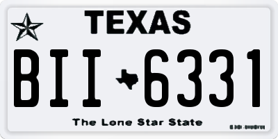 TX license plate BII6331