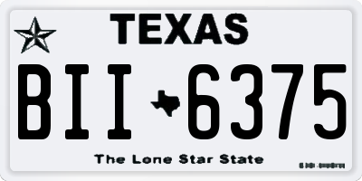 TX license plate BII6375