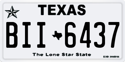TX license plate BII6437