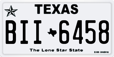 TX license plate BII6458