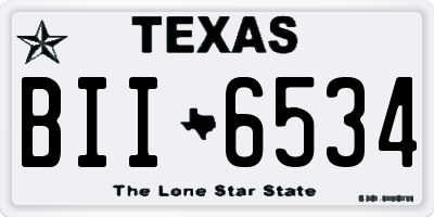 TX license plate BII6534