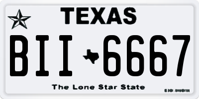 TX license plate BII6667