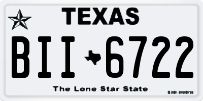 TX license plate BII6722