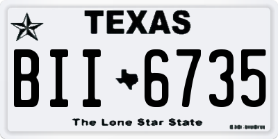 TX license plate BII6735