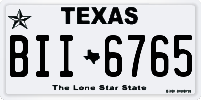 TX license plate BII6765