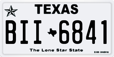 TX license plate BII6841