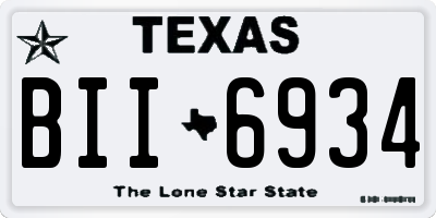 TX license plate BII6934
