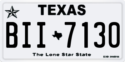 TX license plate BII7130