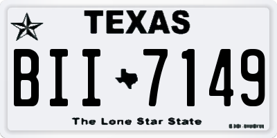TX license plate BII7149