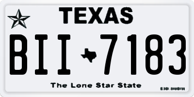 TX license plate BII7183