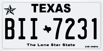 TX license plate BII7231