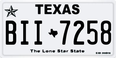 TX license plate BII7258