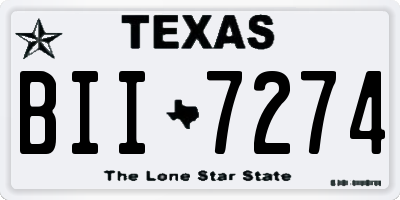 TX license plate BII7274